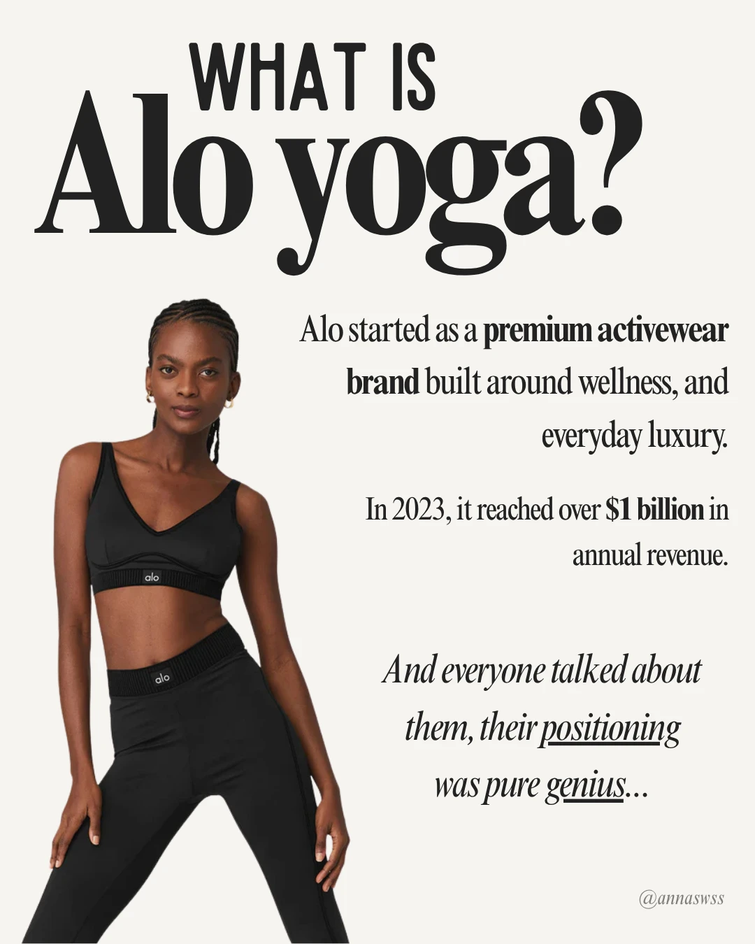 Alo Yoga independent brand analysis — LinkedIn carousel slide 2