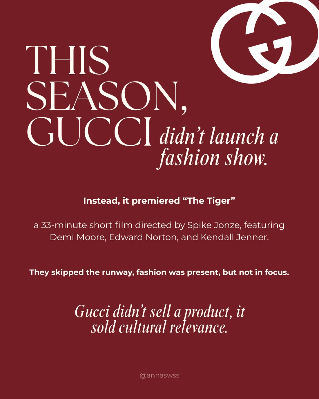 Gucci independent brand analysis — LinkedIn carousel slide 2
