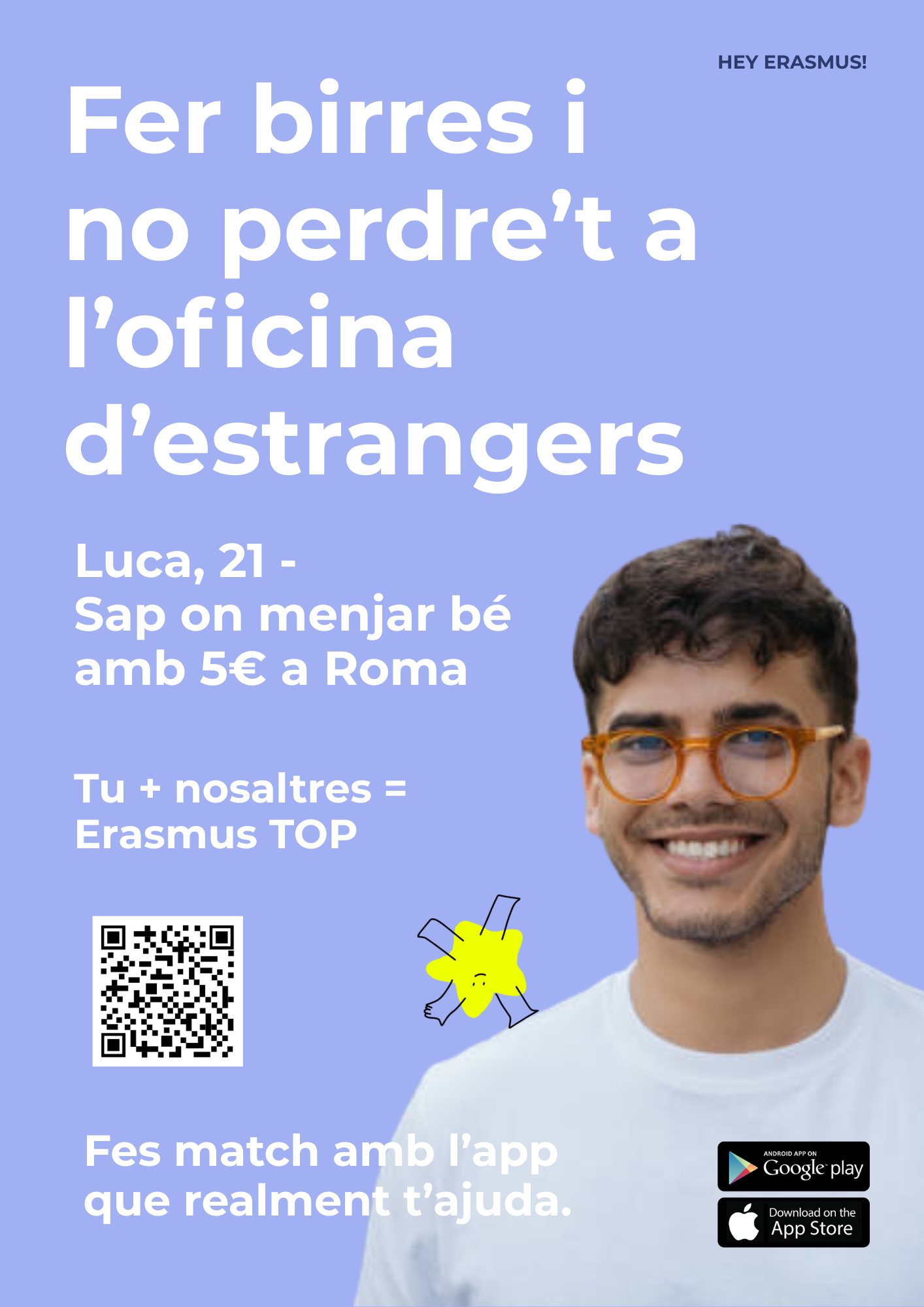 Hey Erasmus! student campaign poster
